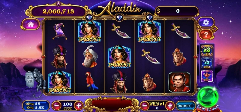 Giao diện cực mới chơi game nổ hũ Aladdin 789club.
